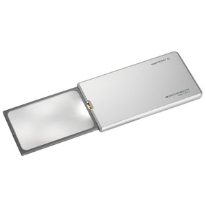 Eschenbach Lupa easyPocket XL illuminated magnifier, 75x50mm 2.5X, silver