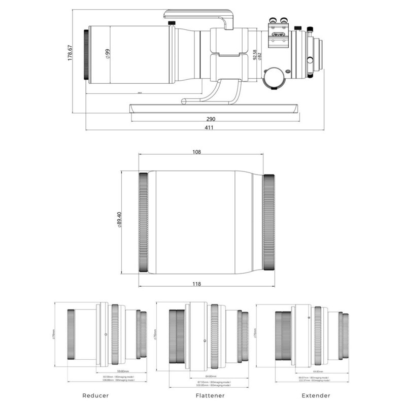 Askar Refrator apocromático Apochromatischer Refraktor AP 60/360 80/500 V OTA