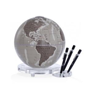 Zoffoli living Globo Zoffoli desk globe Balance warm grey with pen holder 22cm