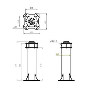 ASToptics Coluna HD PIER (219mm) for MEADE X WEDGE