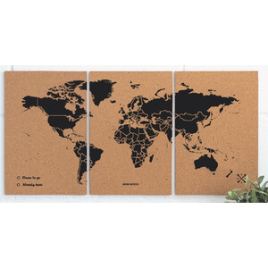 Miss Wood Mapa mundial Puzzle Map M - Black